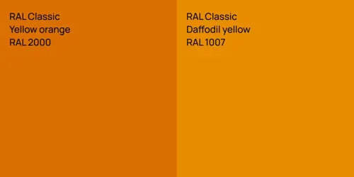 RAL 2000  Yellow orange vs RAL 1007  Daffodil yellow