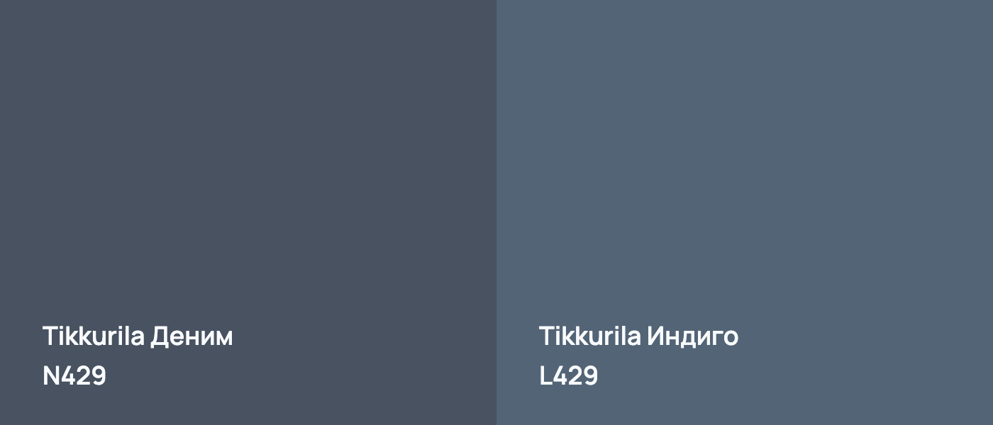 Tikkurila Деним N429 vs Tikkurila Индиго L429