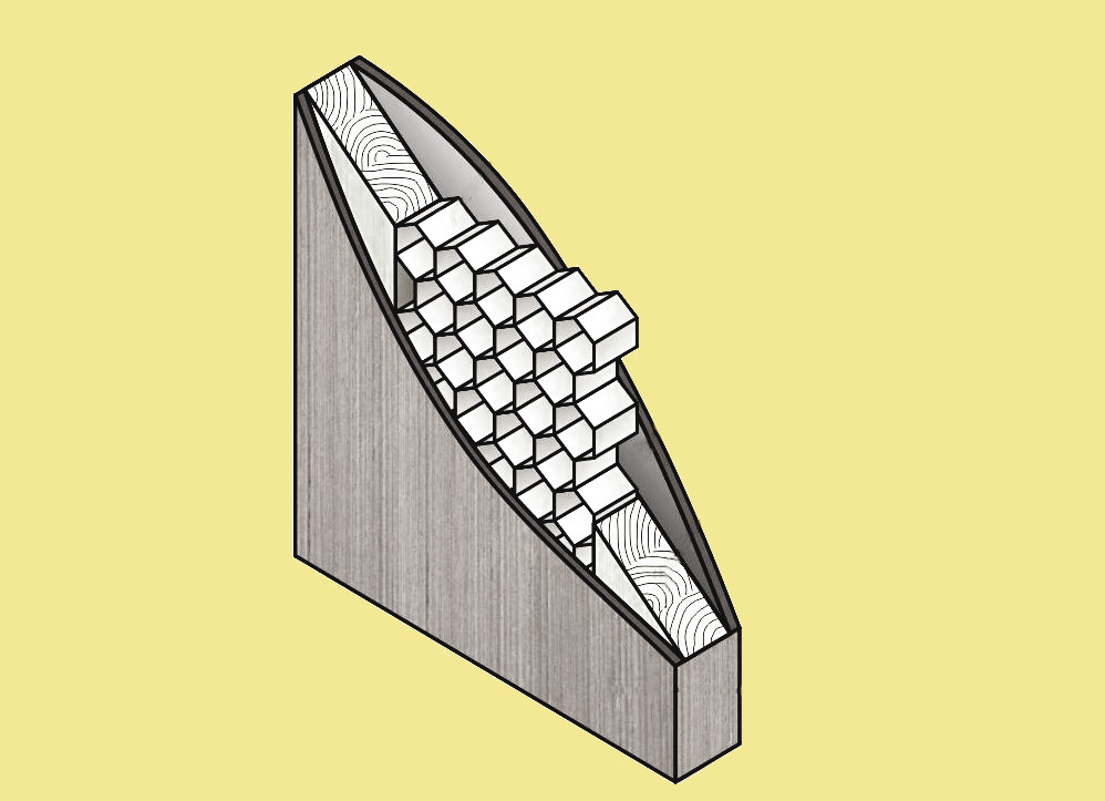 Пример конструкции щитовой двери с сотовым наполнением