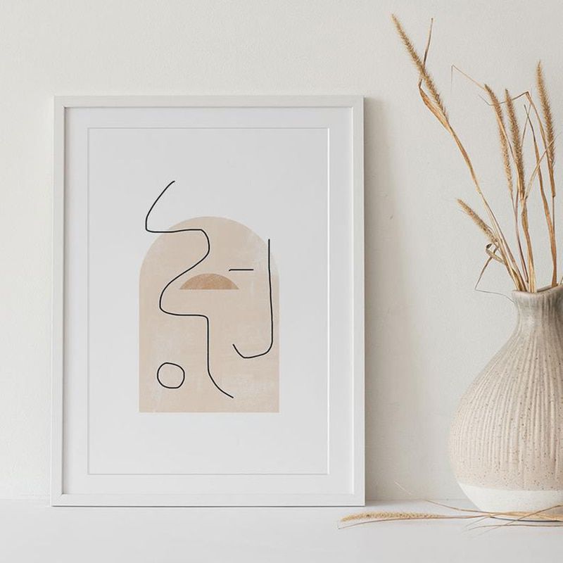 Абстрактный постер в бежевых цветах, 21х30см