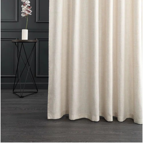 Портьерная штора PEORA Лен с серебром