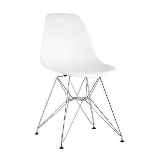 Стул Eames DSR белый, основание хромированный металл