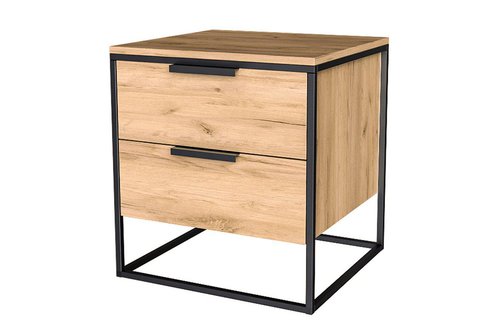 Тумба прикроватная на металлическом каркасе Норд дуб золотой