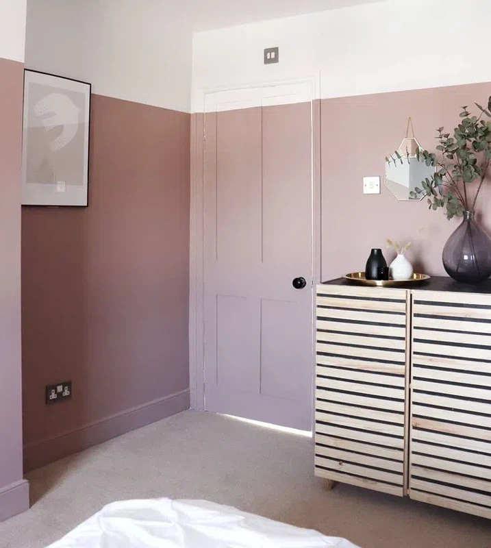 Пыльно-розовый оттенок в интерьере